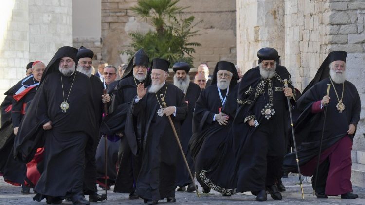 Les patriarches orthodoxes réunis à Bari, le 7 juillet 2018.
