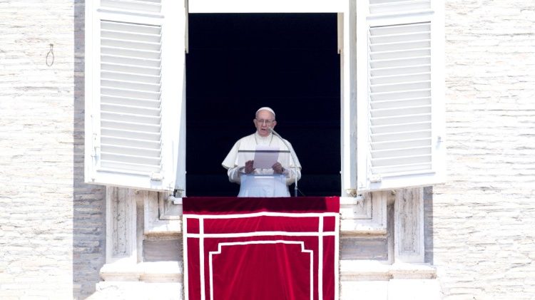 Pope Francis during the Angelus prayer