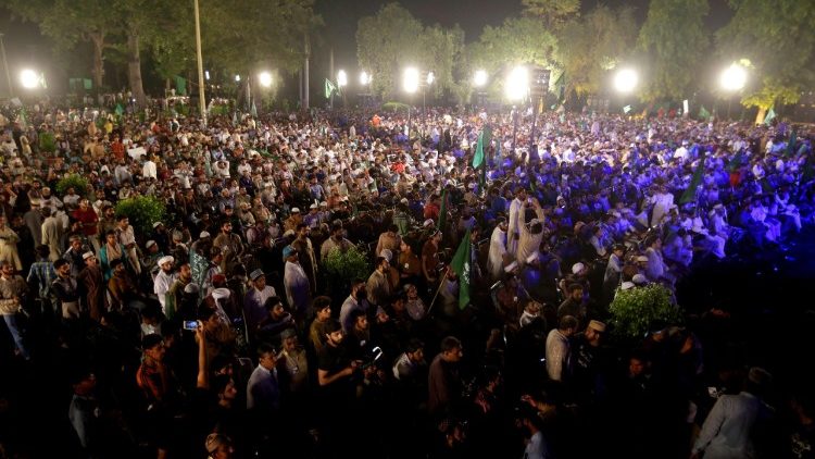 A political rally in Lahore ahead of the July 25 general elections in Pakistan.