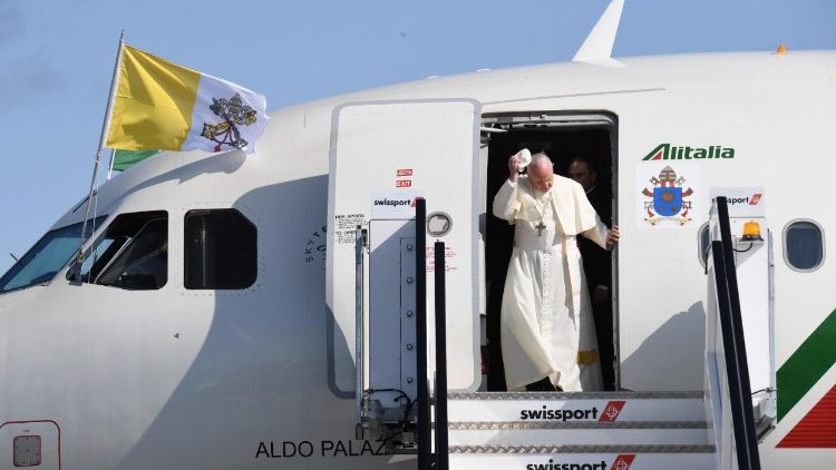 Le Pape à son arrivée en Irlande, le 25 août 2018.