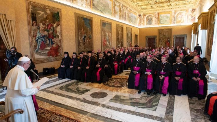 Papa Franjo s novim biskupima; Vatikan, 13. rujna 2018.