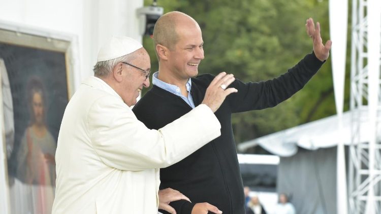 Påven Franciskus vid möte med Litauens ungdomar