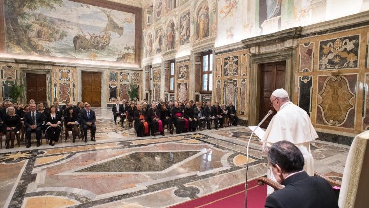 Среща на папа Франциск с меценатите на Ватиканските музеи, 28 септември 2018