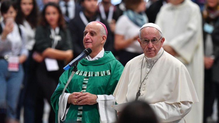 Mgr Rino Fisichella et le Pape François, le 25 octobre 2018