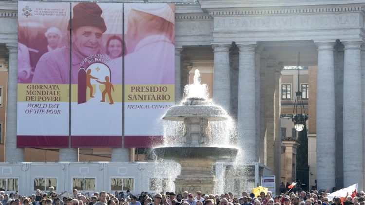 Pope Francis' Angelus Prayer- st. Peter's square getting ready for World Day of the Poor on 18, November.