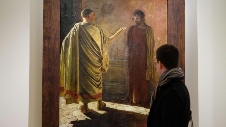 Nikolaj Nikolaevič Ge, "Quid est veritas?"  - Cristo e Pilato (1890), State Tretyakov Gallery