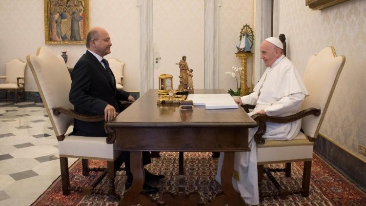 البابا فرنسيس يستقبل الرئيس العراقي السيد برهم صالح 24 تشرين الثاني 2018