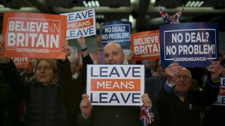 Eine turbulente Zeit für das Vereinigte Königreich: Brexit-Befürworter "Leave Means Leave" Rallye