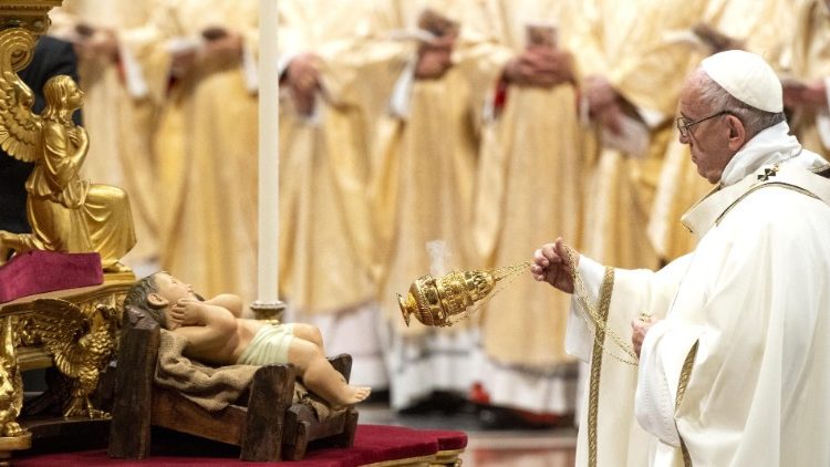 Papa Franjo na misi u božićnoj noći; 24. prosinca 2018.