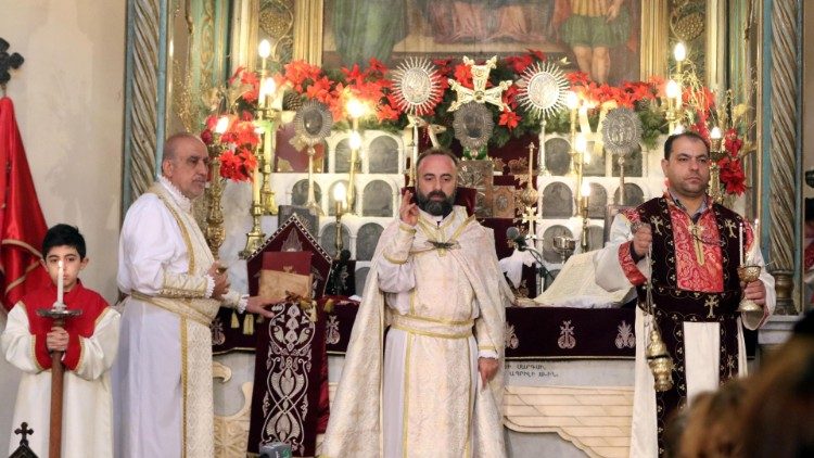 Célébration de Noël dans une église orthodoxe de Damas, le 6 janvier 2019.