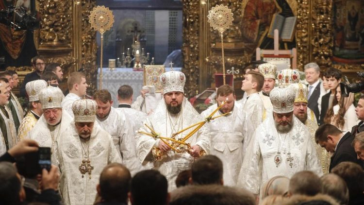 Feier zur Bildung der Orthodoxen Kirche der Ukraine am 7. Januar in Kiew