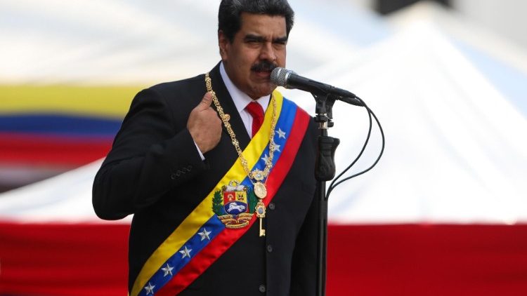 Nicolas Maduro au cours d'une cérémonie avec les forces armées vénézuéliennes, Caracas, le 10 janvier 2019 