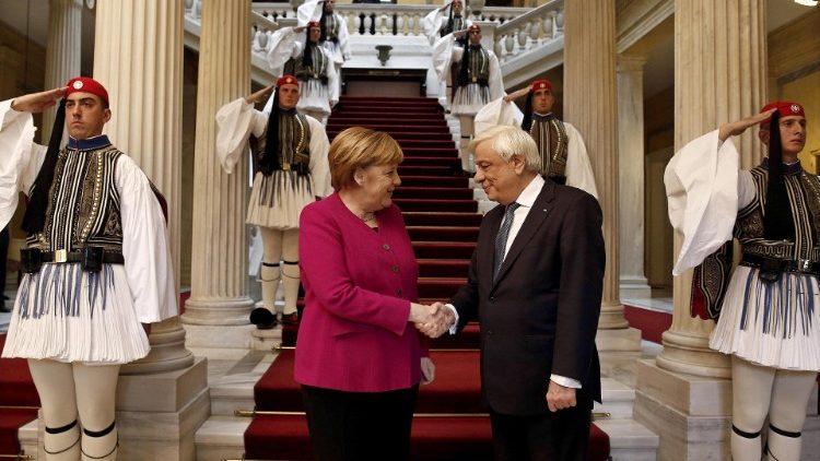 German Chancellor Angela Merkel visits Greece