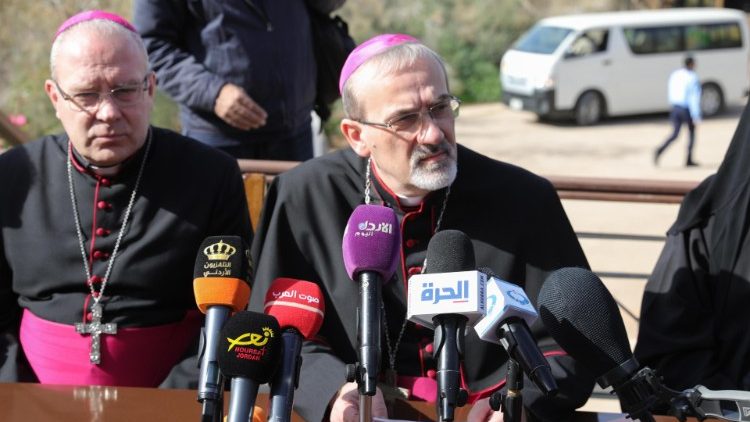 Mgr Pierbattista Pizzaballa, administrateur apostolique du patriarcat latin de Jérusalem, lors d'une conférence de presse ce vendredi 11 janvier