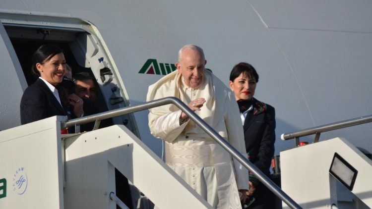 パナマに向けて出発される教皇フランシスコ　ローマ・フィウミチーノ空港　2019年1月23日