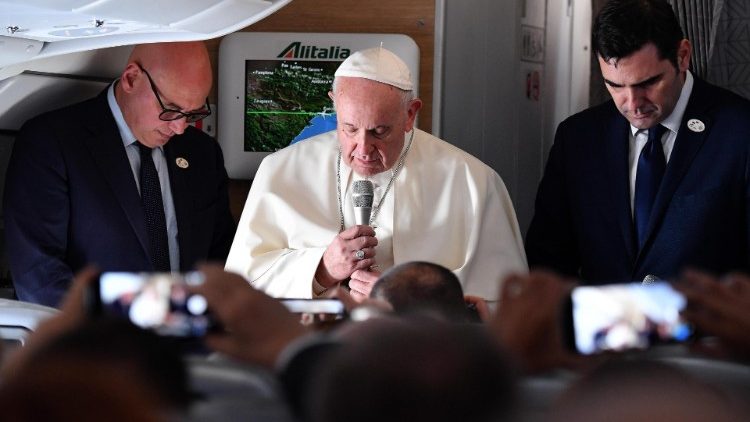 Pope Francis on his way to visit Panama - condoled the death of a journalist