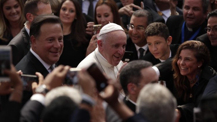 Popiežius Pranciškus susitikime su Panamos valdžios ir visuomenės atstovais