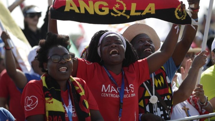 Angolai fiatalok a panamai ifjúsági világnapon