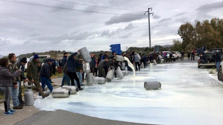 Pastores derramam leite pelas estradas em sinal de protesto