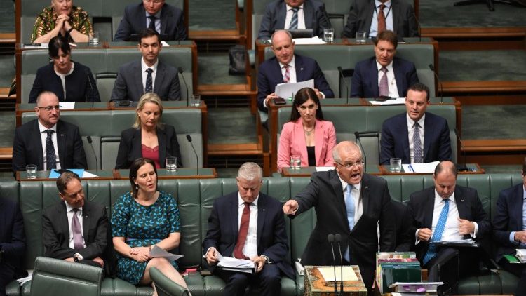 Le Premier ministre australien Scott Morrison durant un débat au Parlement, le 12 février 2019.