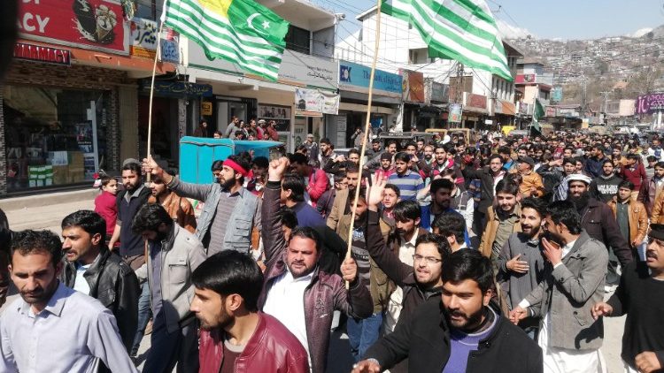Une manifestations d'habitants du Cashemire pakistanais contre le gouvernement indien, le 27 février 2019. 