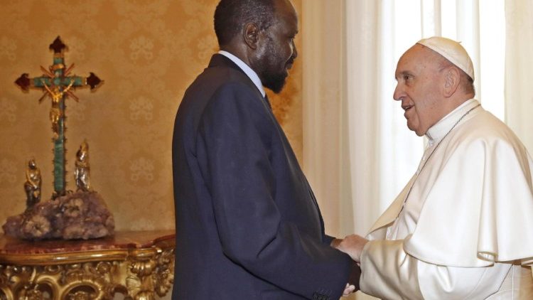Salva Kiir und Papst Franziskus