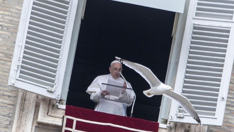 Pope Francis during the Angelus Prayer
