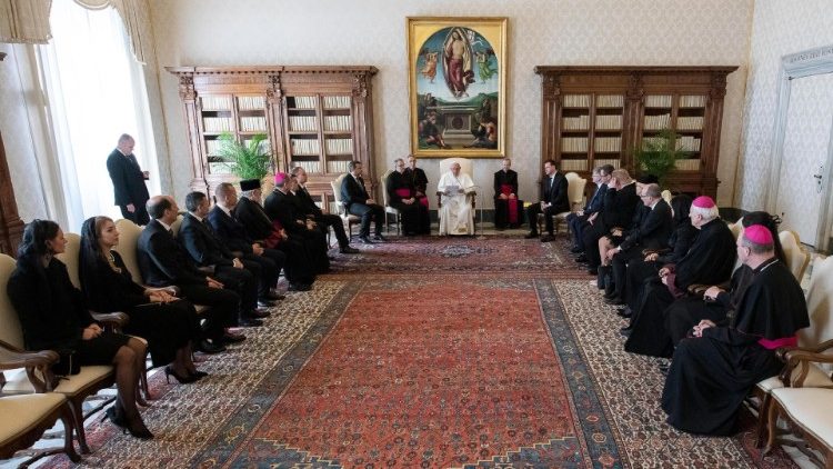Papa Franjo s izaslanstvom čeških i slovačkih zastupnika; Vatikan, 22. ožujka 2019.