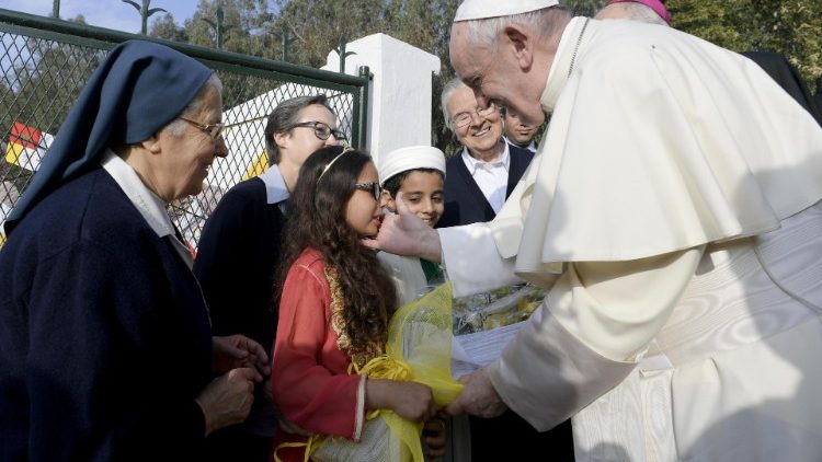 Pope Francis with the Daughters of Charity in Temara