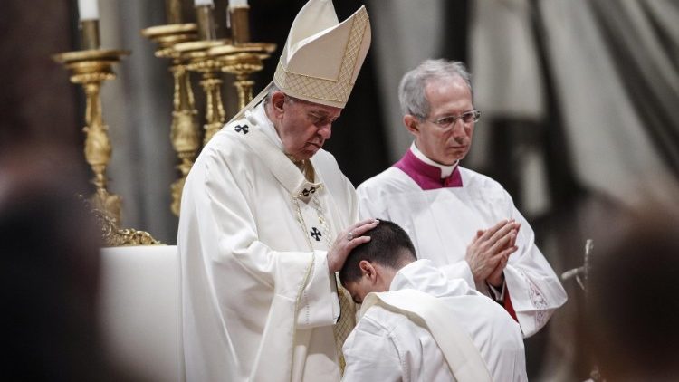 Pope Francis leads a Mass in which ordained nineteen new priests