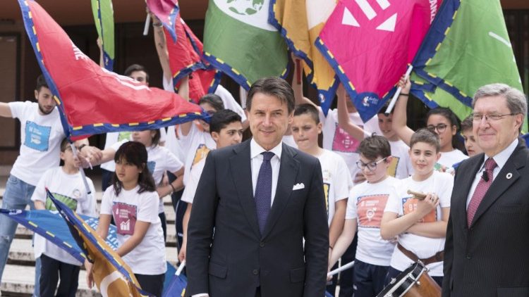 Il premier italiano Conte all'inaugurazione del Festival dello Sviluppo Sostenibile