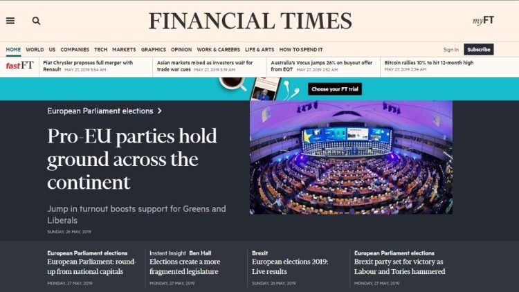 Financial Times mbi zgjedhjet evropiane