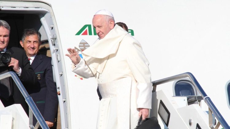 Le Pape François, lors de son départ pour la Roumanie, le 31 mai 2019. 