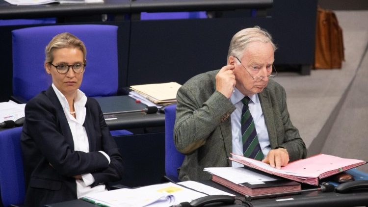 Im Bundestag ist die AfD vertreten, hier die beiden Fraktionsvorsitzenden. Aber beim Kirchentag ist die Partei nicht dabei