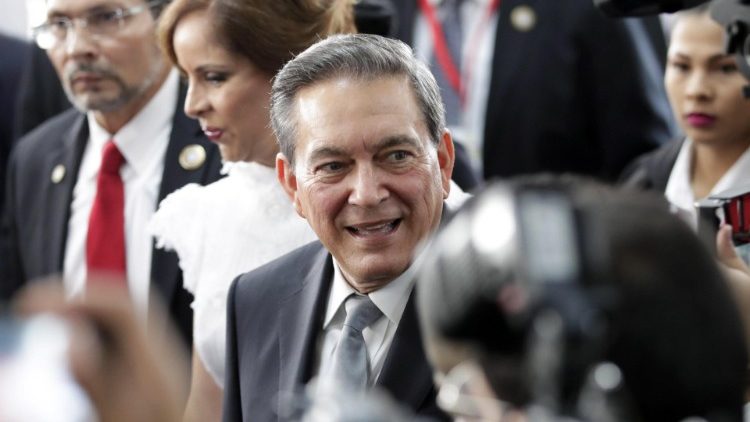 Le nouveau président du Panama Laurentino Cortizo le 1er juillet, jour de sa prise de pouvoir. 
