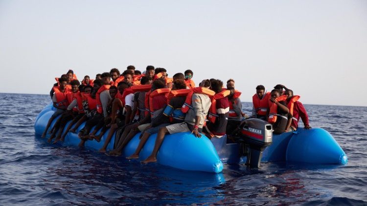 Migrants attempting to cross the sea from Libya