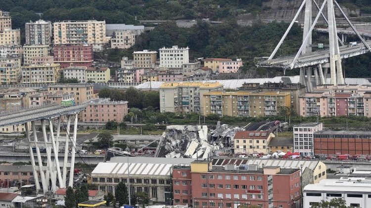 Morandi bron i Genua efter kollapsen