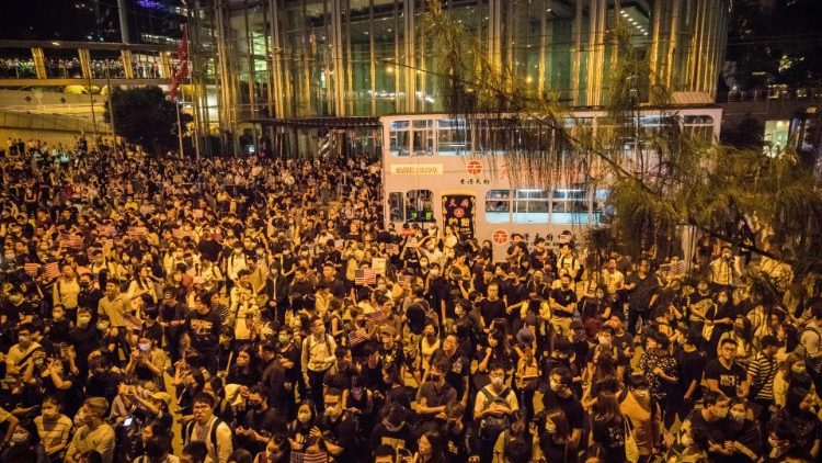 Protesters gather in central Hong Kong
