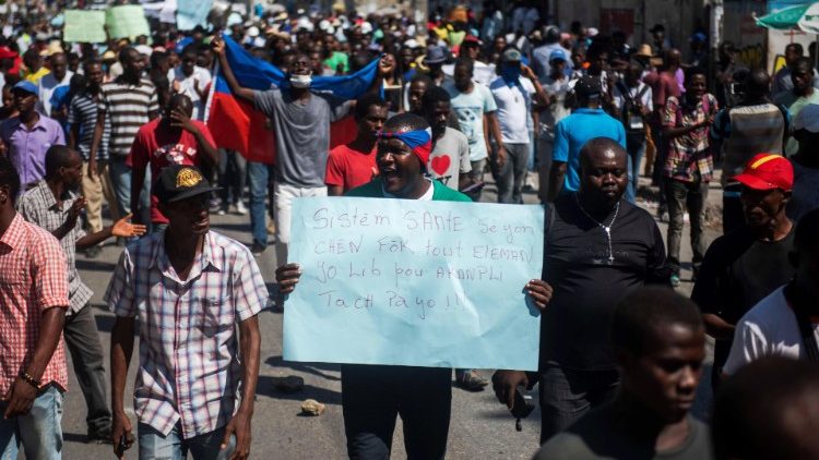 Manifestation de médecins haïtiens dans les rues de Port-au-Prince, le 30 octobre 2019.