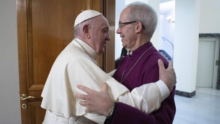Pāvesta tikšanās ar Kenterberijas arhibīskapu Vatikānā 2017. gada 27. oktobrī