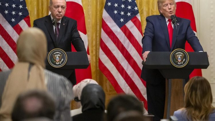 Le président turc Recep Tayyip Erdogan reçu par Donald Trump à la Maison Blanche, le 13 novembre 2019