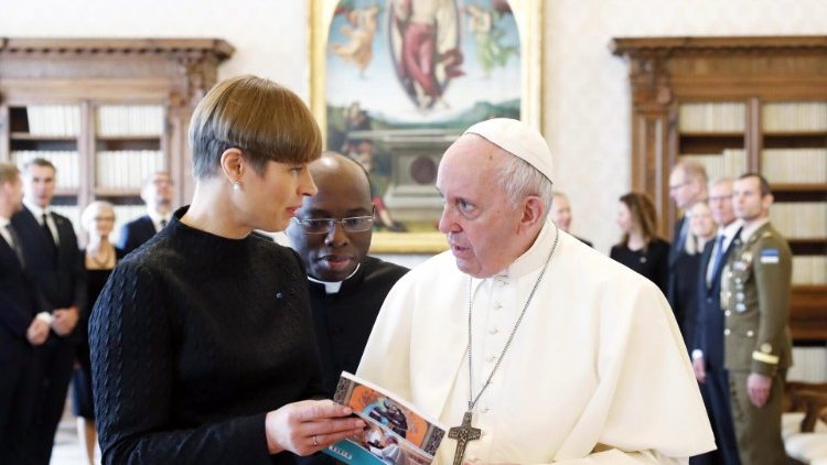 Kersti Kaljulaid an diesem Donnerstag im Vatikan