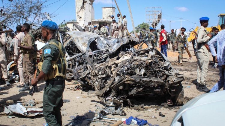 Der Tatort in Mogadischu an diesem Samstag