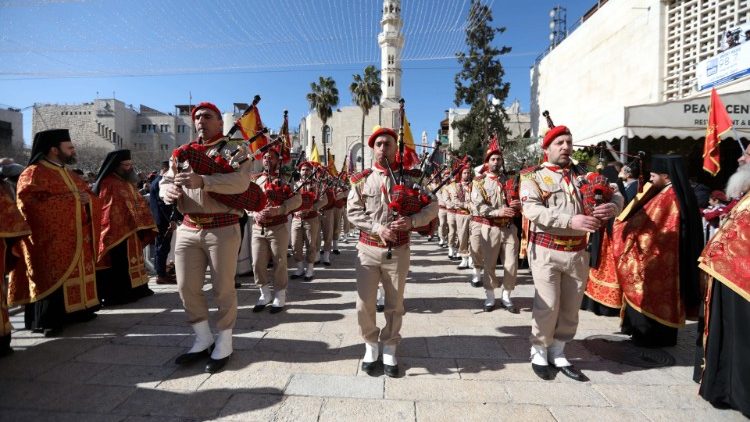 Orthodoxe Weihnachtsfeierlichkeit in Bethlehem am 6. Januar 2020 
