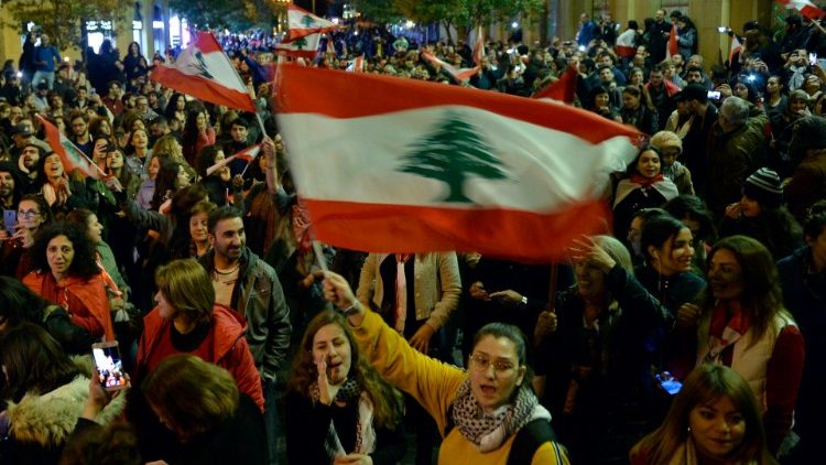 Nächtlicher Protest in Beirut am Samstag