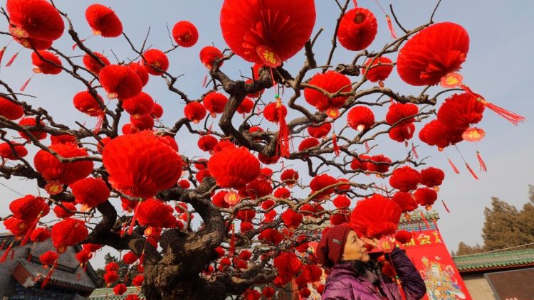 Decorations in Beijing, China, for the upcoming Lunar New Year.