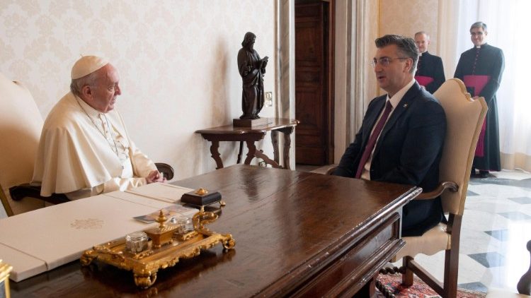 Pope Francis meets Croatian Prime Minister Andrej Plenkovic