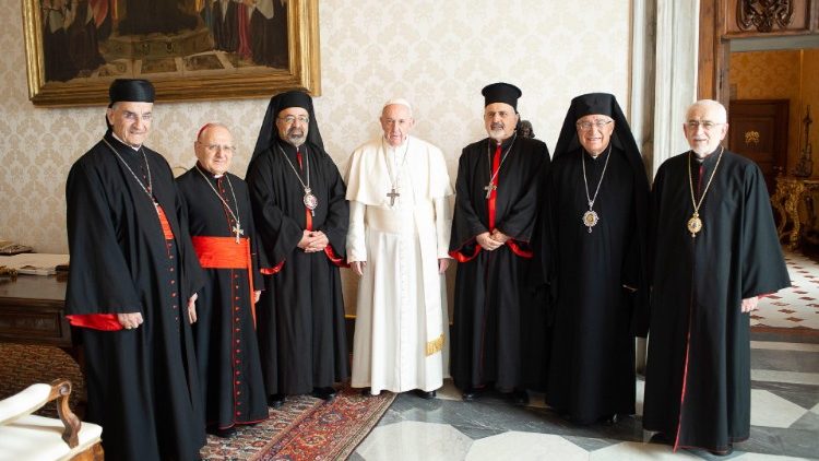 Papst Franziskus vor einem Jahr mit Kirchenführern aus dem Nahen Osten