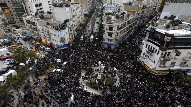 Manifestazioni a Ramallah contro il cosiddetto "piano Trump"