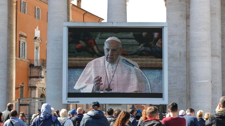 Pope Francis during his Sunday Angelus, streamed live in St Peter's Square 